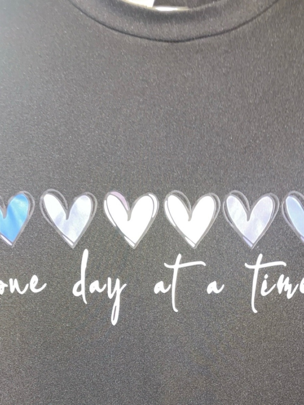 One Day at a Time Heart Graphic Tee - Black - Picture 2 of 5